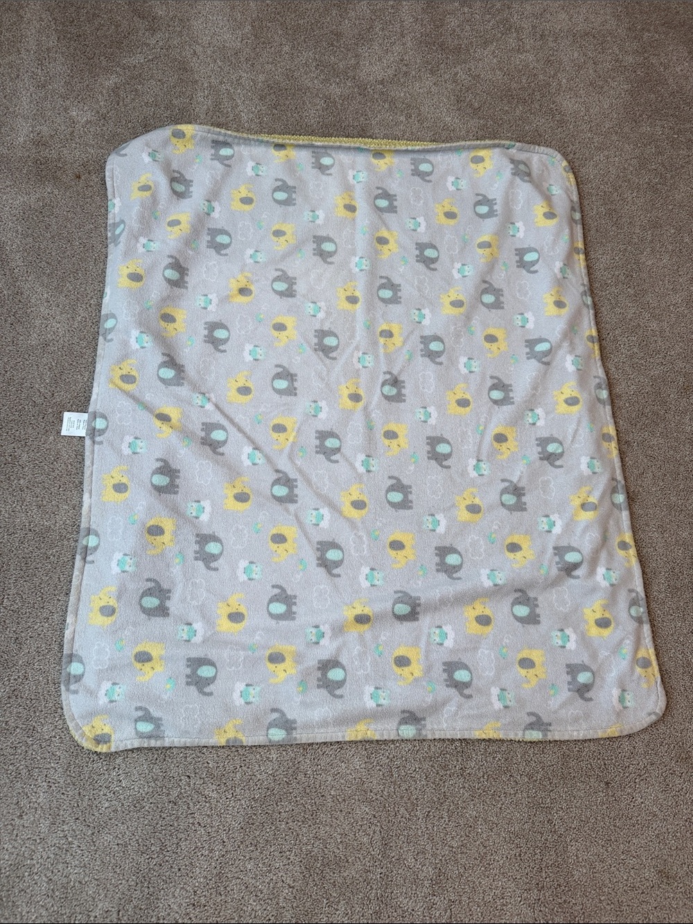 Garanimals gray yellow white elephants Owls soft yellow Sherpa  Baby Blanket